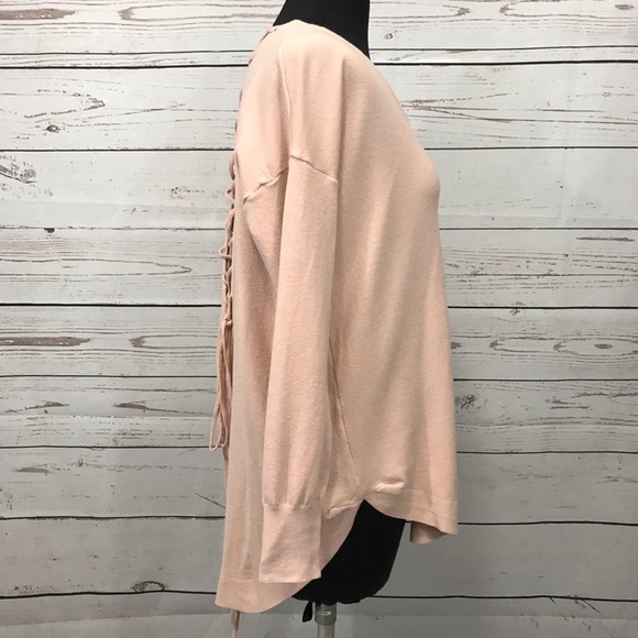 Pink Debut Lace Up Sweater Size M/L - Picture 5 of 6